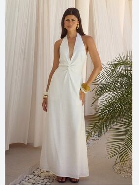 NWT Runaway the Label VACANZA RESORT ARLI MAXI DRESS - WHITE Size XS